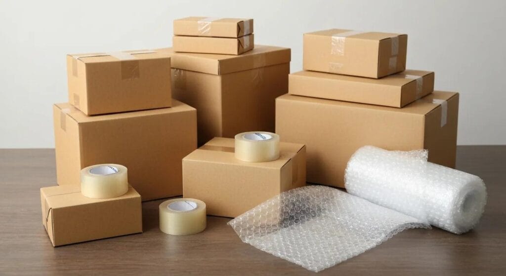 Cardboard boxes and packing supplies for moving services in Boston