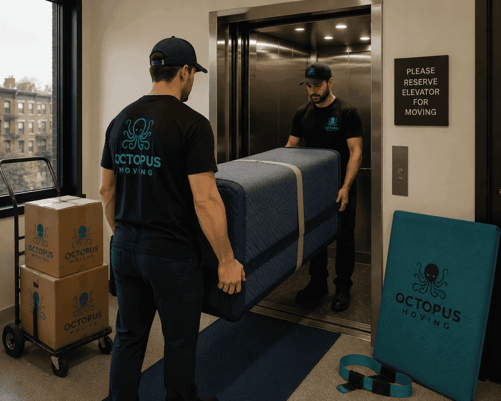 Elevator move preparation in a Providence apartment building