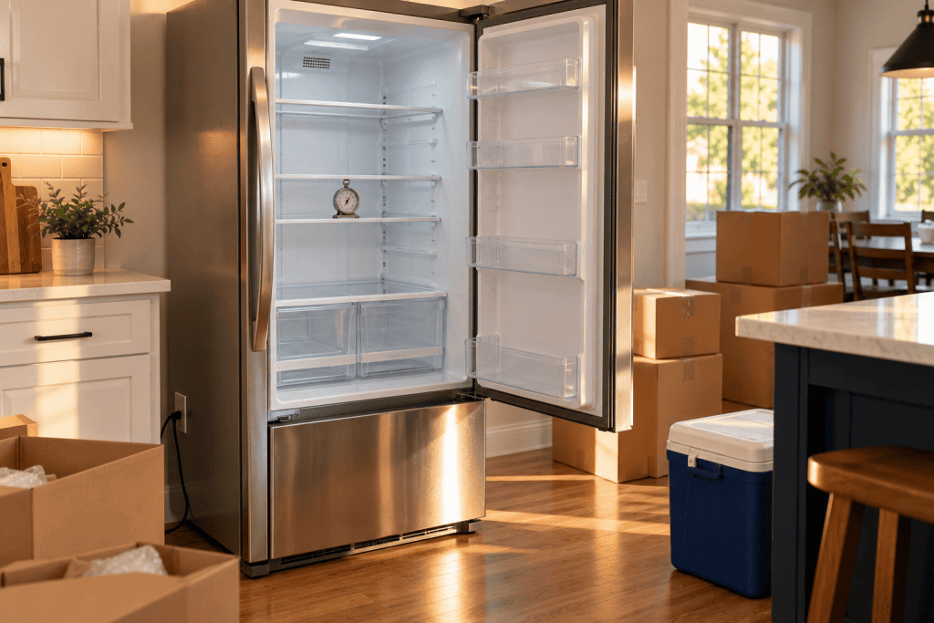 restart refrigerator after moving